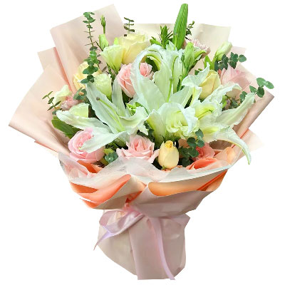 吉安10朵玫瑰百合混搭，爱是难忘时刻